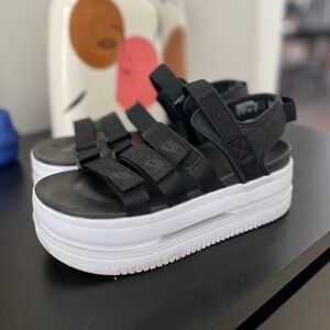Nike Black Platform Sandals